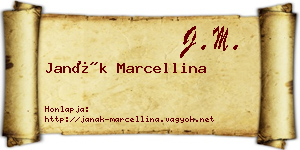 Janák Marcellina névjegykártya